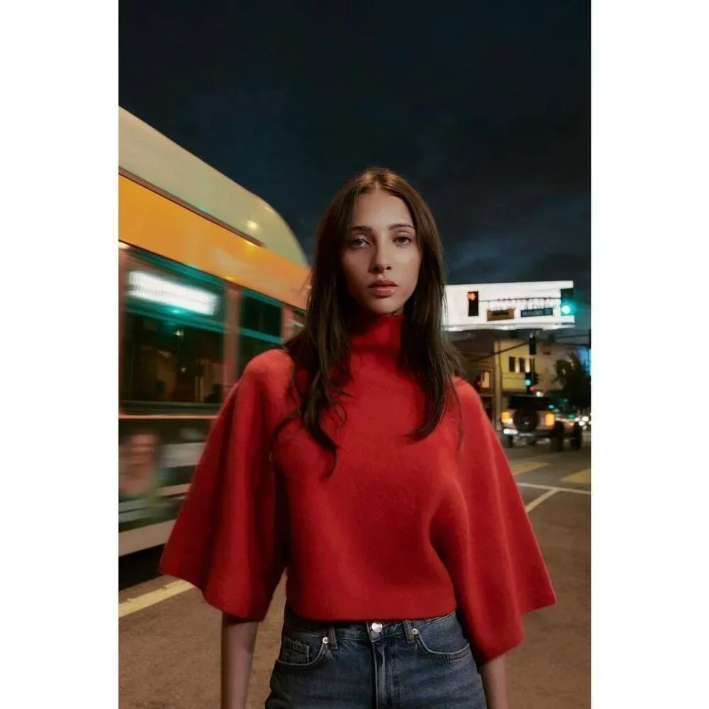 Zara WIDE SLEEVE KNIT JUMPER XL $60